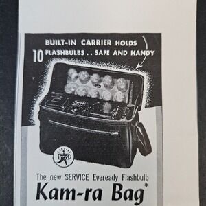 1951 Service Manufacturing‎ Kam-Ra Bag Vintage Print Ad Tolex Cordovan Cowhide